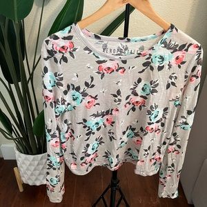 Junior Long Sleeve Flower Print